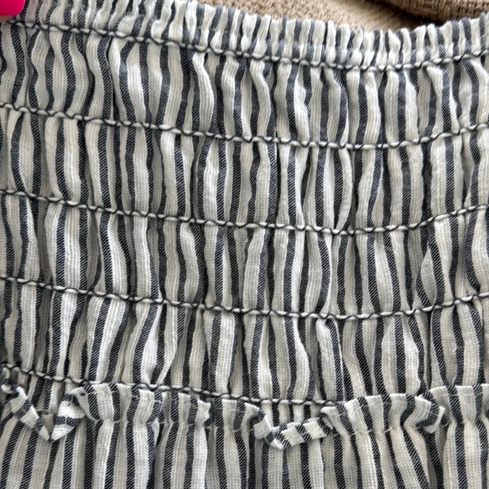 Max Studio Striped Blue/Gray Women's tiered Maxi Skirt - Picture 5 of 6